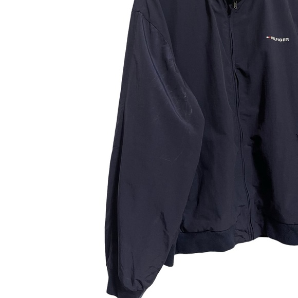 Tommy Hilfiger Lightweight Jacket Navy Blue Concealed Hood Waterproof Size XXL - Picture 6 of 12